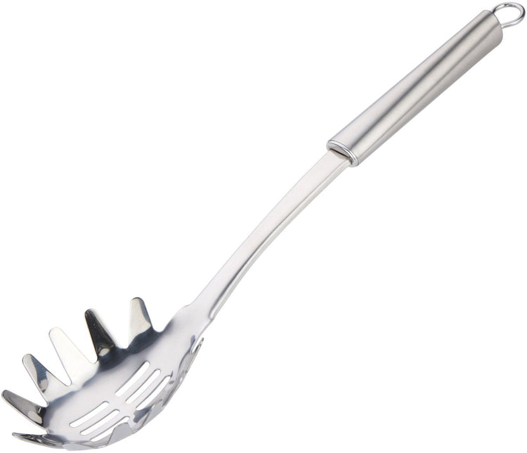 Alpina ustensiles de cuisine cuillère de service pâtes spaghetti - argent - acier inoxydable - 34 x 7 cm