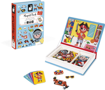 Janod - livre magnétique - fête costumée garçons - coffret de jeu livre magnétique