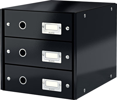 Commode Leitz Click Store 3 tiroirs noir