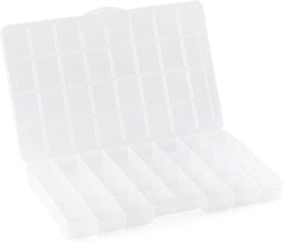Vaessen creative boîte de rangement – boîte de rangement avec couvercle 34,7 x 21,8 x 3,5 cm - 32 compartiments