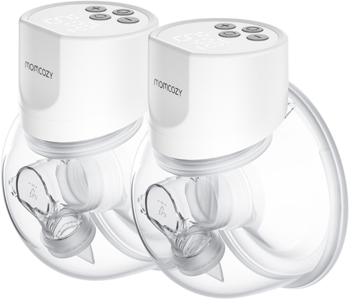 Tire-lait mains libres Momcozy s12pro - 2 pièces - extra silencieux et compact - électrique - rechargeable - blanc
