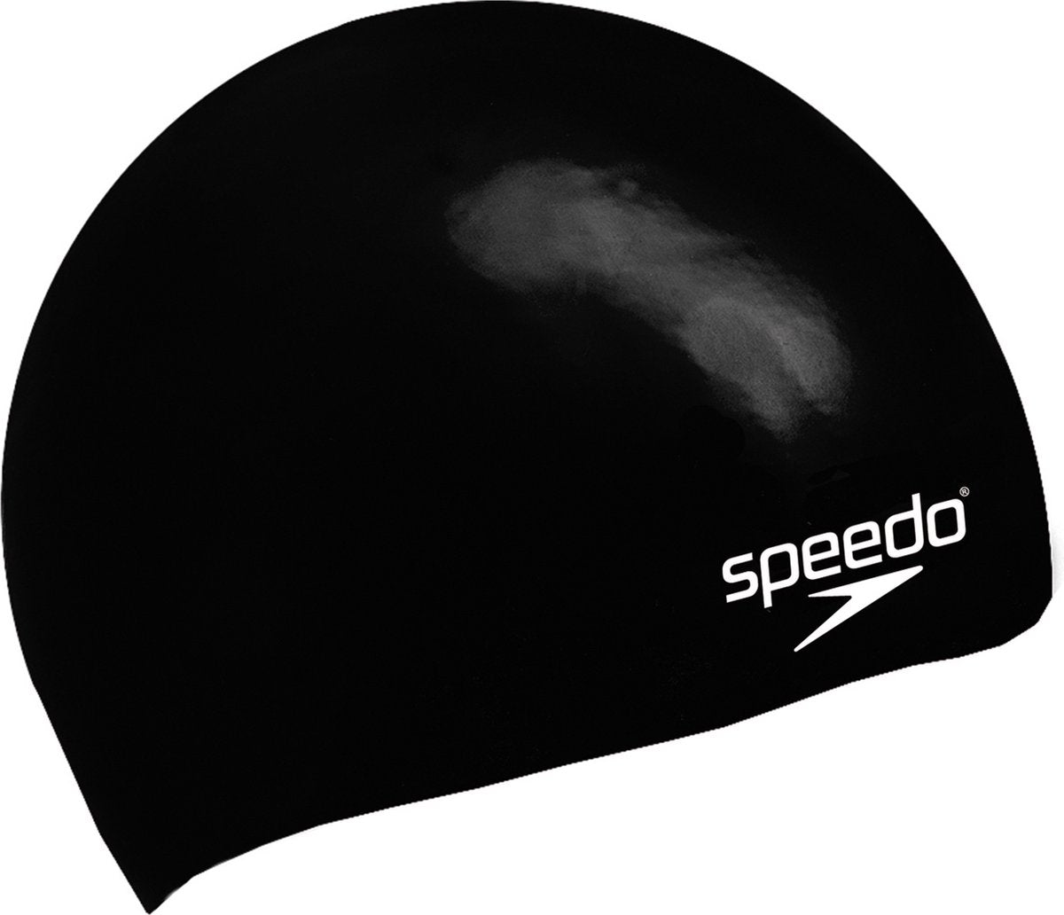Bonnet de bain junior en silicone moulé uni Speedo - noir