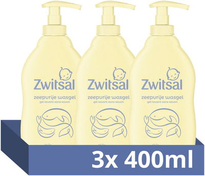 Gel lavant sans savon Zwitsal - bébé - aide à protéger la barrière cutanée naturelle - 3 x 400 ml