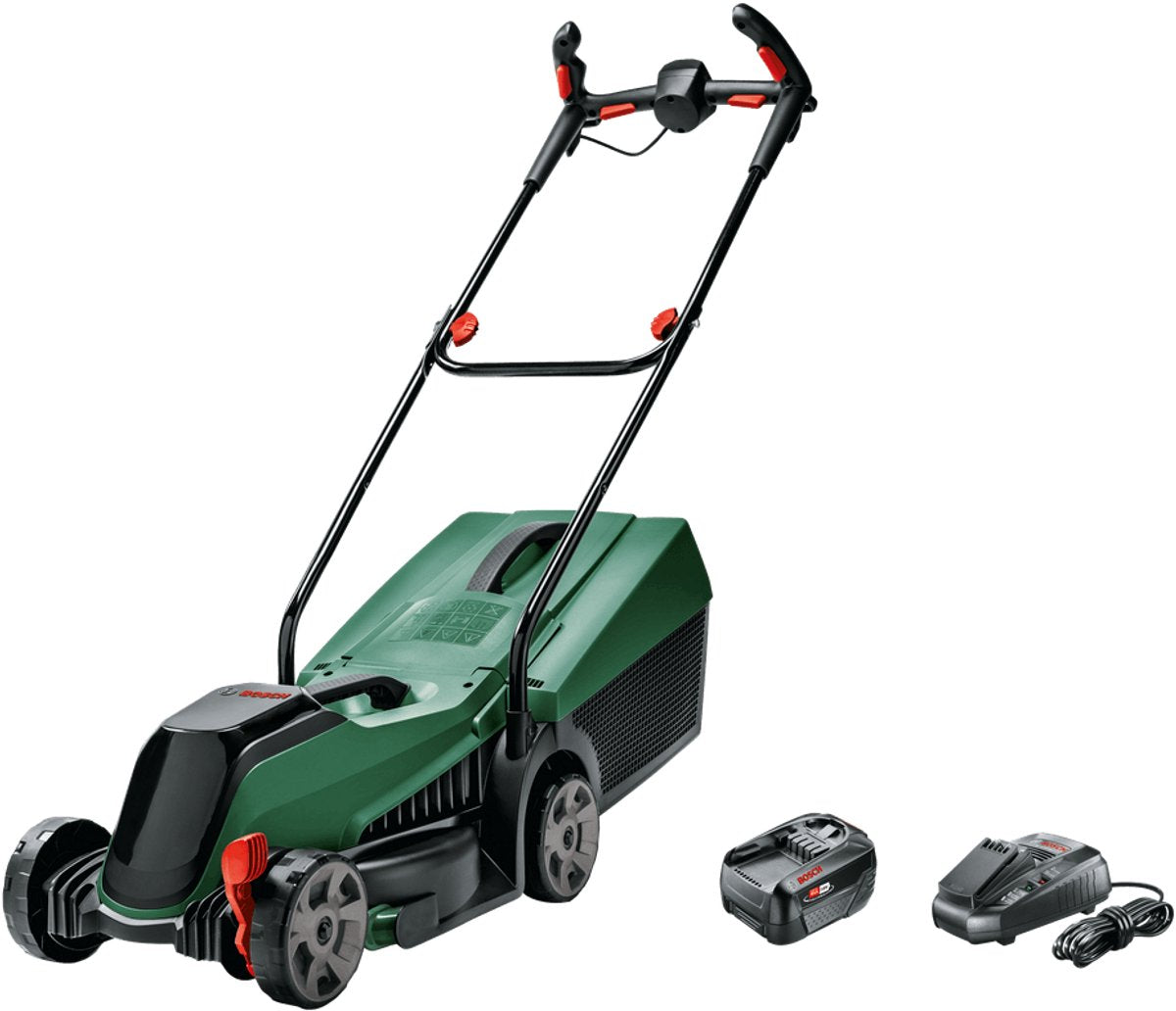 Tondeuse à gazon à batterie Bosch citymower 18v-32-300 - avec batterie 18 v - 5ah et chargeur - largeur de coupe : 32 cm