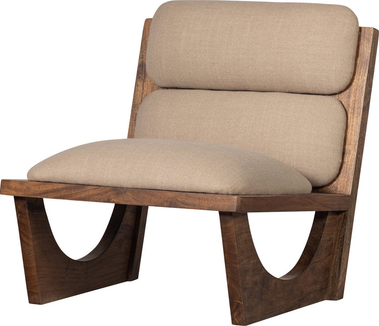 Fauteuil opulent Woood - bois bouclé - naturel - 75x70x80