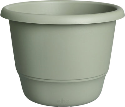 Elho amiga round 55 - grand pot de fleurs pour intérieur extérieur - 100% plastique recyclé - ø 55 x h 41,3 cm - vert thym