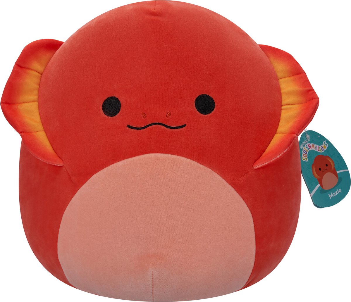 Peluche Squishmallows maxie lézard à volants rouge 30cm
