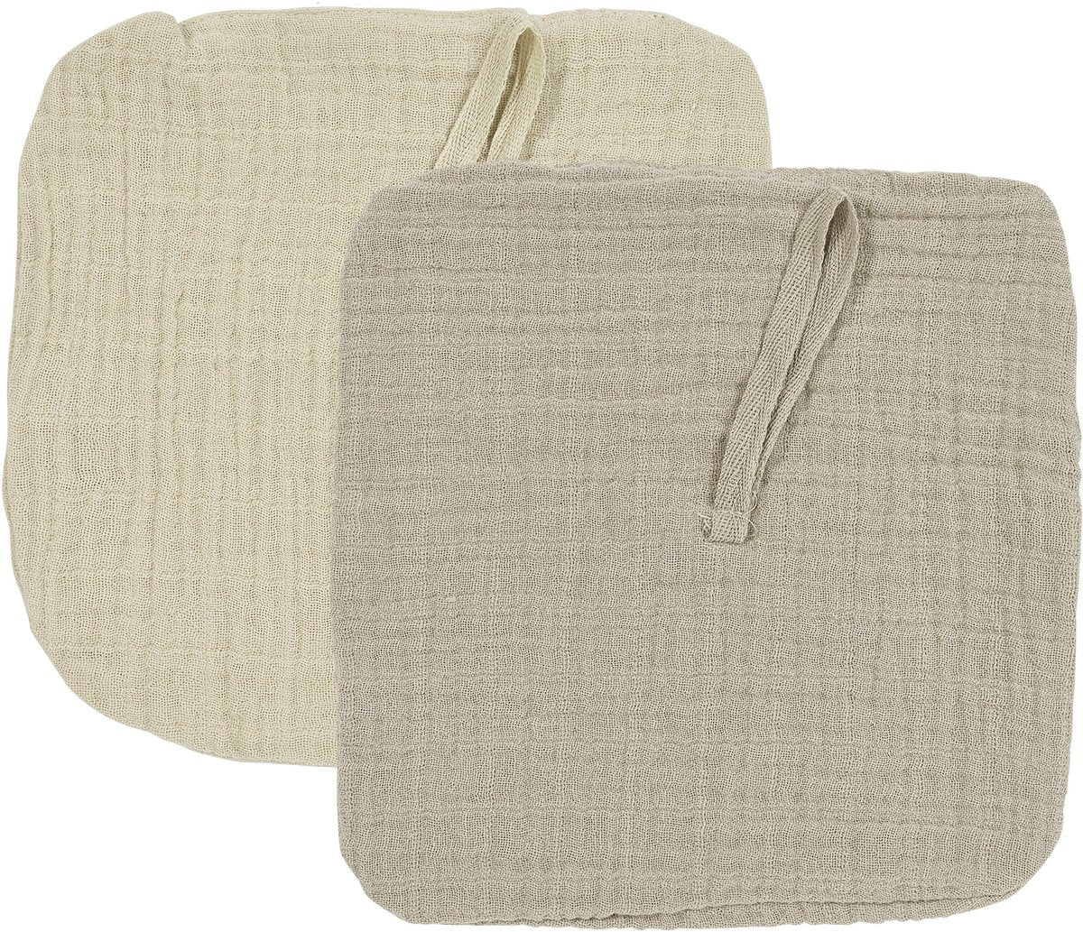 Chiffon pour tétine Meyco baby uni - paquet de 2 - hydrophile prélavé - sable doux