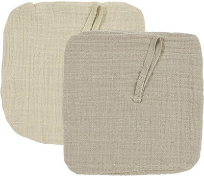 Chiffon pour tétine Meyco baby uni - paquet de 2 - hydrophile prélavé - sable doux