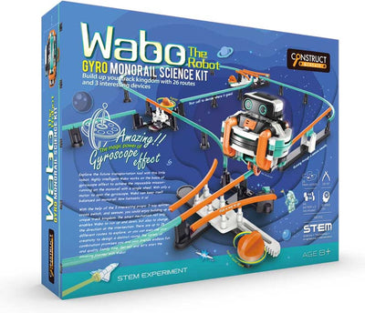 Construire et créer construire créer wabo-bjorn le robot - ensemble d'expérimentation - gyroscope monorail - 9,3x9,3x8,7 cm - kit de construction diy - jouet vocal - 93484