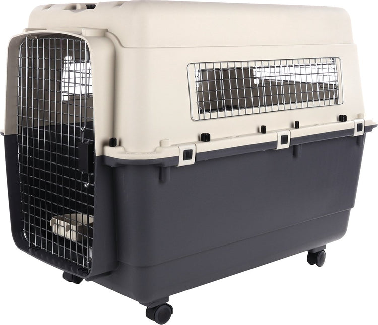 Flamingo caisse de transport chien xxl 100×70×75 cm – cage de transport nomade gris foncé