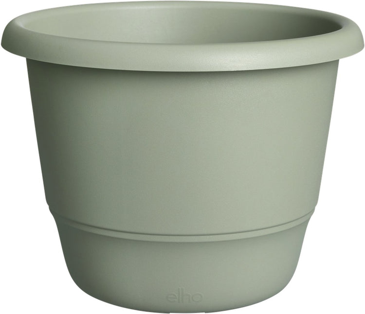 Elho amiga round 40 - pot de fleur pour intérieur extérieur - 100% plastique recyclé - ø 39,0 x h 29,3 cm - vert thym
