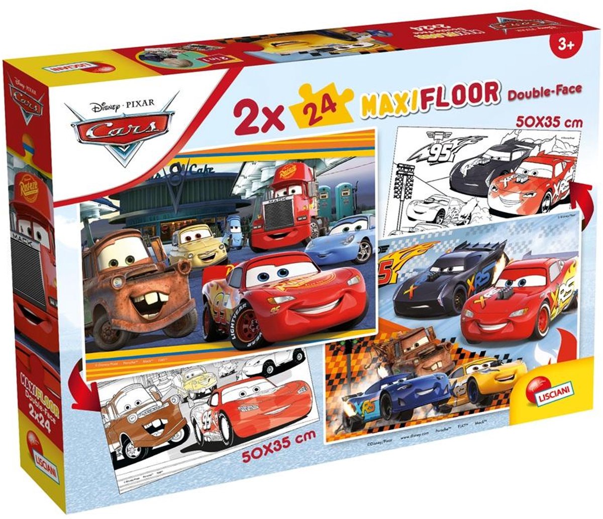Lisciani Disney puzzle maxifloor 2 x 24 voitures