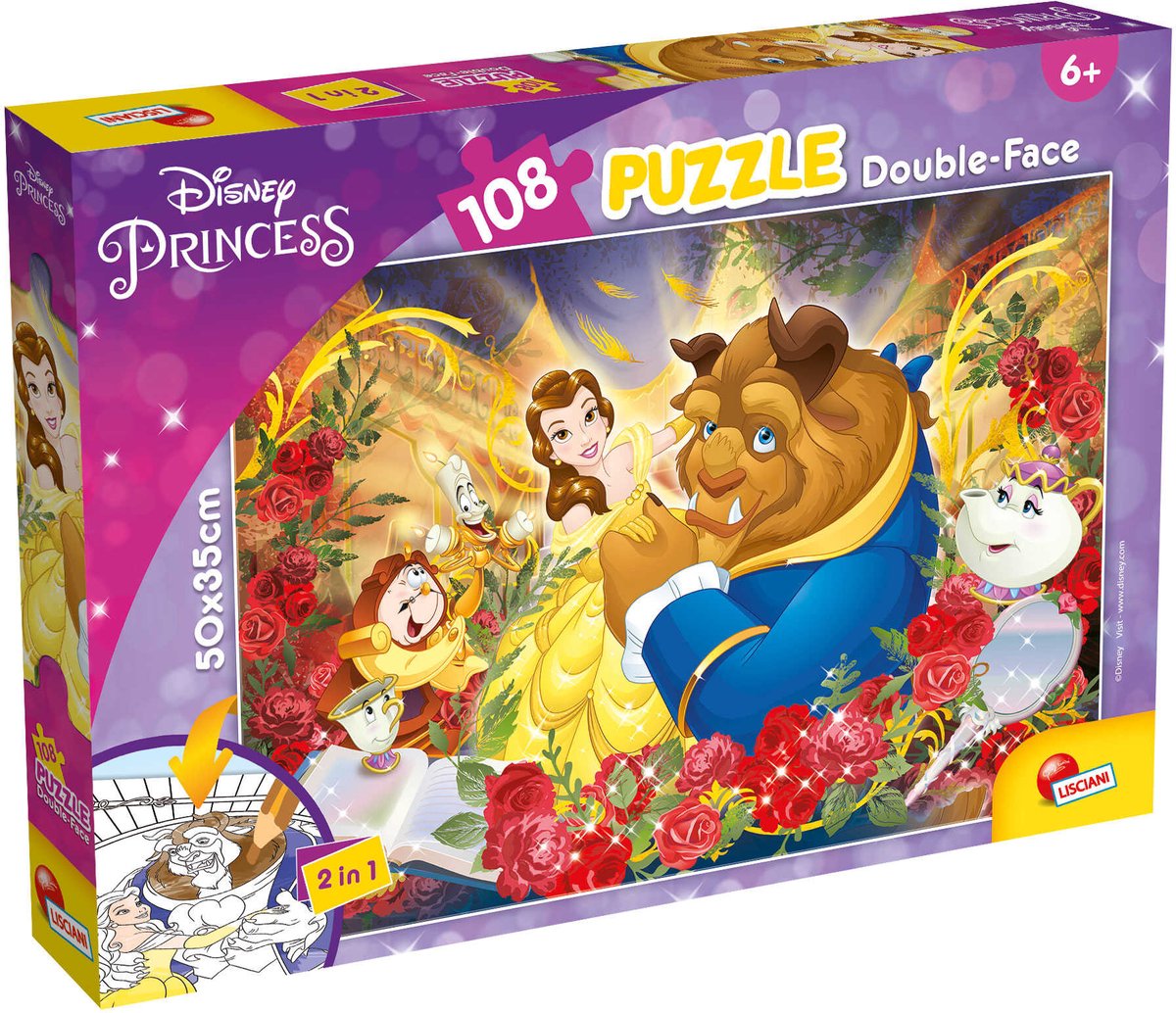 Lisciani Disney puzzle df plus 108 la belle et la bête