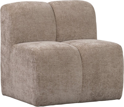 Banc de salle à manger Woood mojo 84cm avec dossier - tissu côtelé - sable foncé