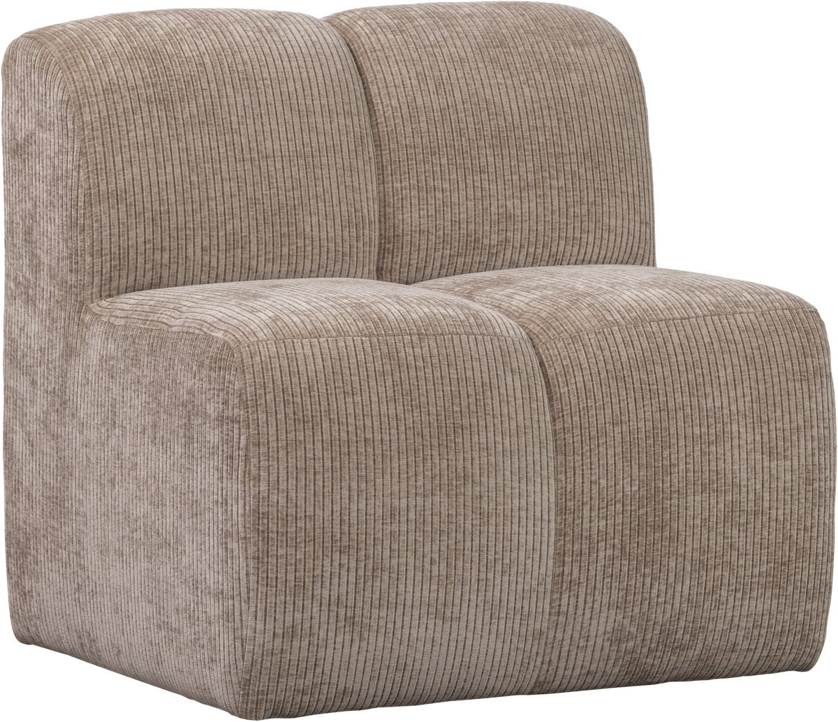 Banc de salle à manger Woood mojo 84cm avec dossier - tissu côtelé - sable foncé