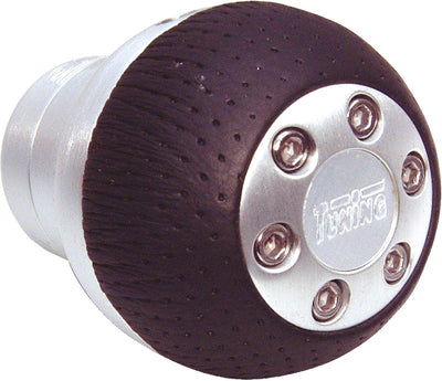 Pommeau de levier de vitesse Carpoint - aluminium noir - modèle rond - pour voitures sans blocage de marche arrière (tirez le levier vers le haut pour la marche arrière) - 3 douilles de remplissage différentes - 3 vis Allen et une clé Allen