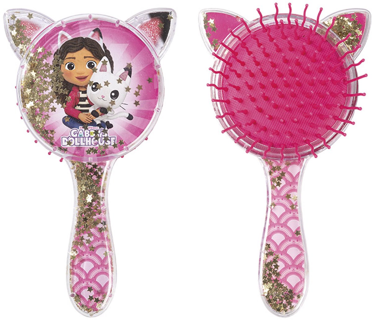 Totum Gabby's Dollhouse Brosse à cheveux junior avec paillettes mobiles - Gabby's Dollhouse Toys pour filles à partir de 3 ans - Beauté des enfants