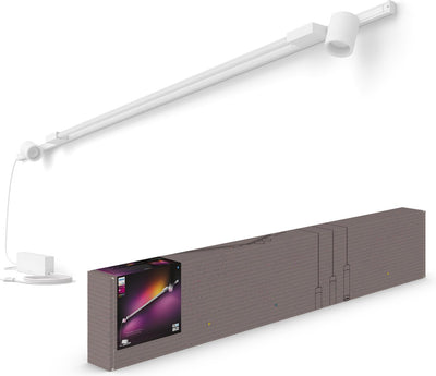 Applique murale d'éclairage sur rail Philips hue perifo - 2 spots - 1 tube lumineux dégradé - blanc - kit de base