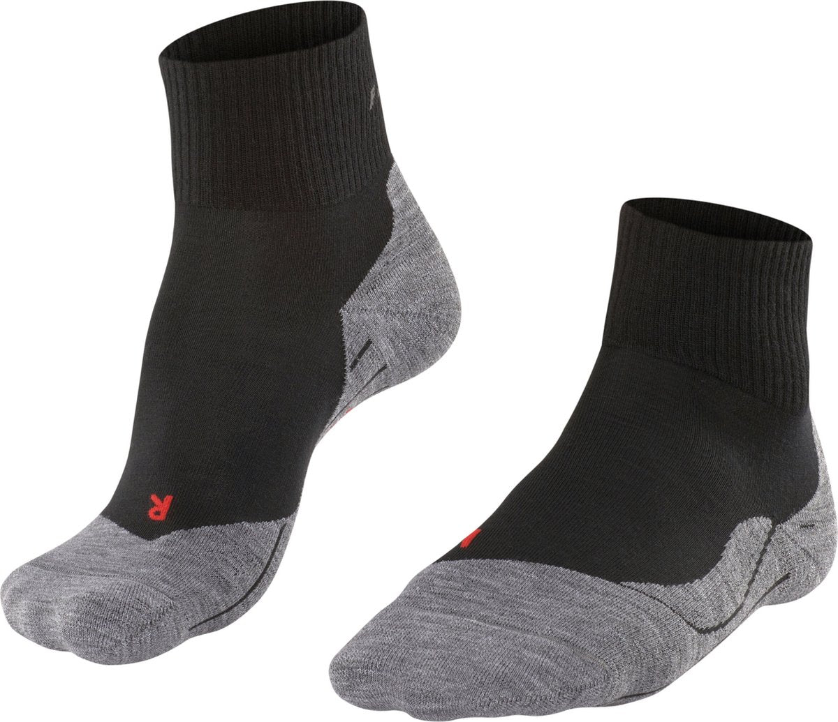 Falke tk5 chaussettes de marche courtes anti-ampoules en laine fine matière fonctionnelle hommes noir - taille 39-41