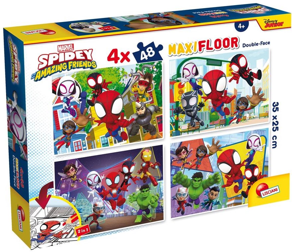 Lisciani marvel puzzle df maxi étage 4 x 48 spidey