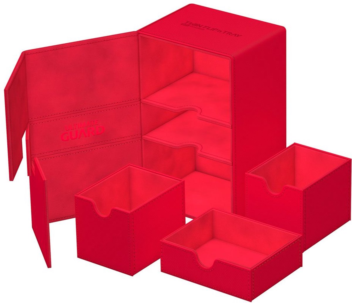 Ultimate guard twin flip'n'tray 160+ xenoskin - boîtes en carton rouge