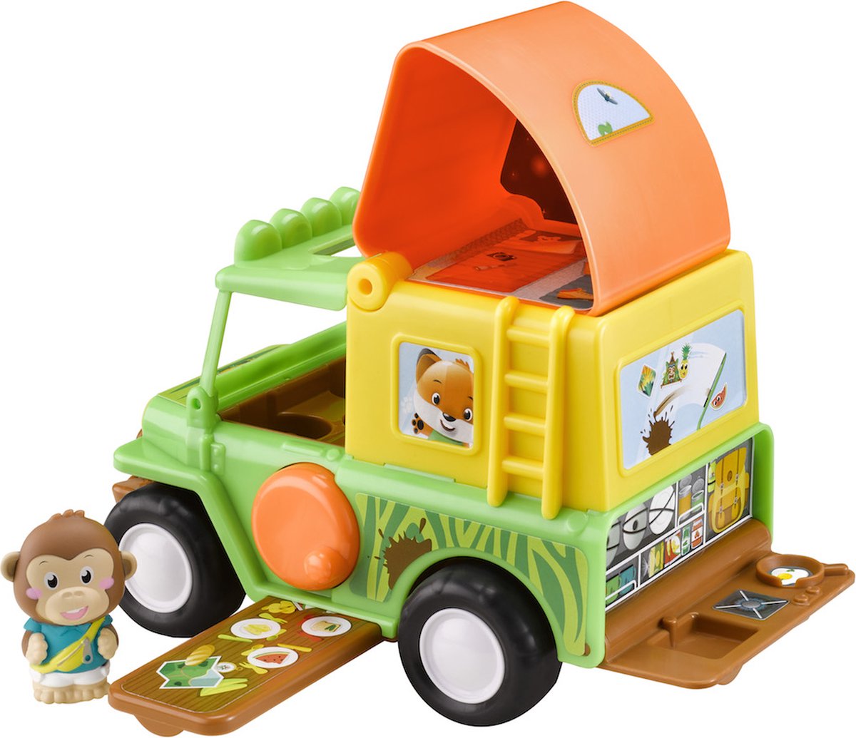 Coffret de jeu Klorofil la jeep safari comprenant 1 figurine de la famille des singes