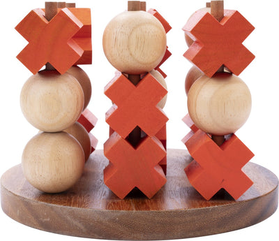 Longfield tic tac toe (grand) – jeu en bois à 3 rangs – tic tac toe – jeu de réflexion stratégique – jeu de société classique – 2 joueurs – cœur d'ange