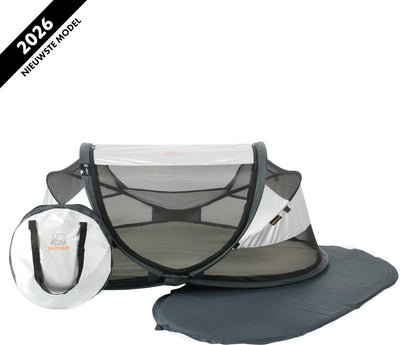 Lit de camping de luxe pour bébé Deryan - avec matelas autogonflant - argent
