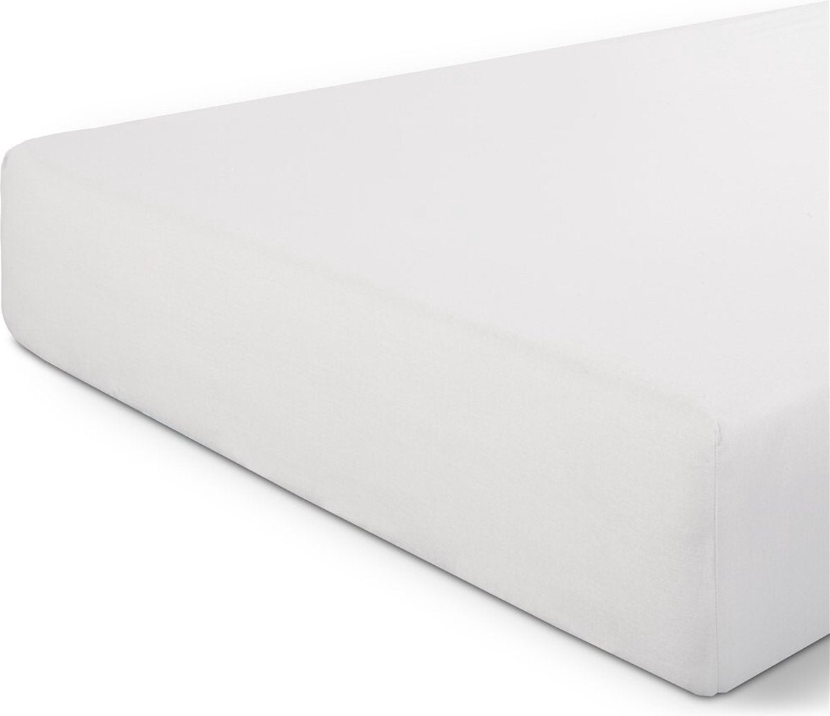 Dindi home drap-housse dindi basic beauty - 160x200 - 100% coton - blanc
