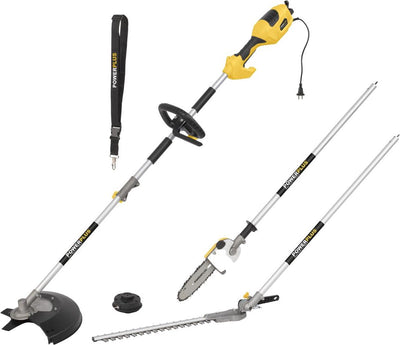 Powerplus Outil multifonction de jardin électrique 4 en 1 POWXG3020 - Outils de jardin 1000 W, taille-haie électrique, tondeuse, tronçonneuse et débroussailleuse