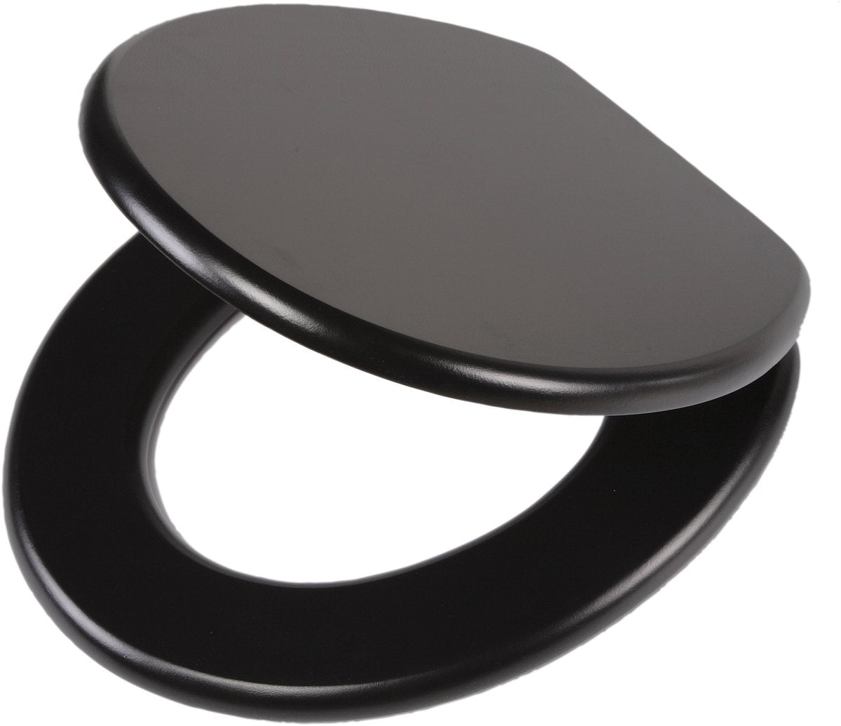 Aspect cuir de tigre - abattant de toilettes - abattant de toilettes avec couvercle - MDF - noir