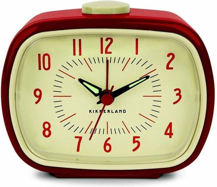 Kikkerland réveil rétro rouge - réveil classique - vintage - accessoire de chambre