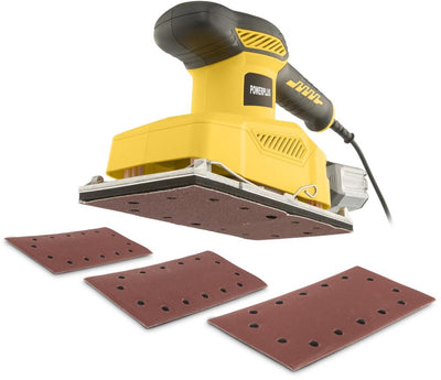 Ponceuse orbitale électrique Powerplus powx04410 - 350w - papier de verre 230 x 115 mm - 24000min-1 - avec 6 acc.