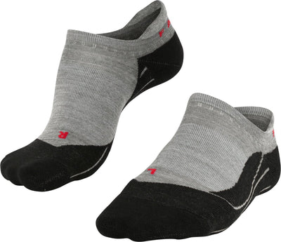 Falke tk5 chaussettes de marche invisibles anti-ampoules en laine fine matière fonctionnelle hommes gris - taille 46-48