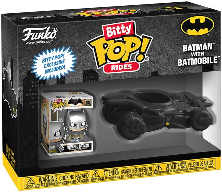 Funko Batman Batman avec Batmobile - (bitty pop! Ride) figurine en vinyle unisexe pop! - neutre - standard