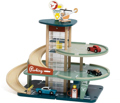 Garage vintage en bois classique avec voitures, 11dlg.