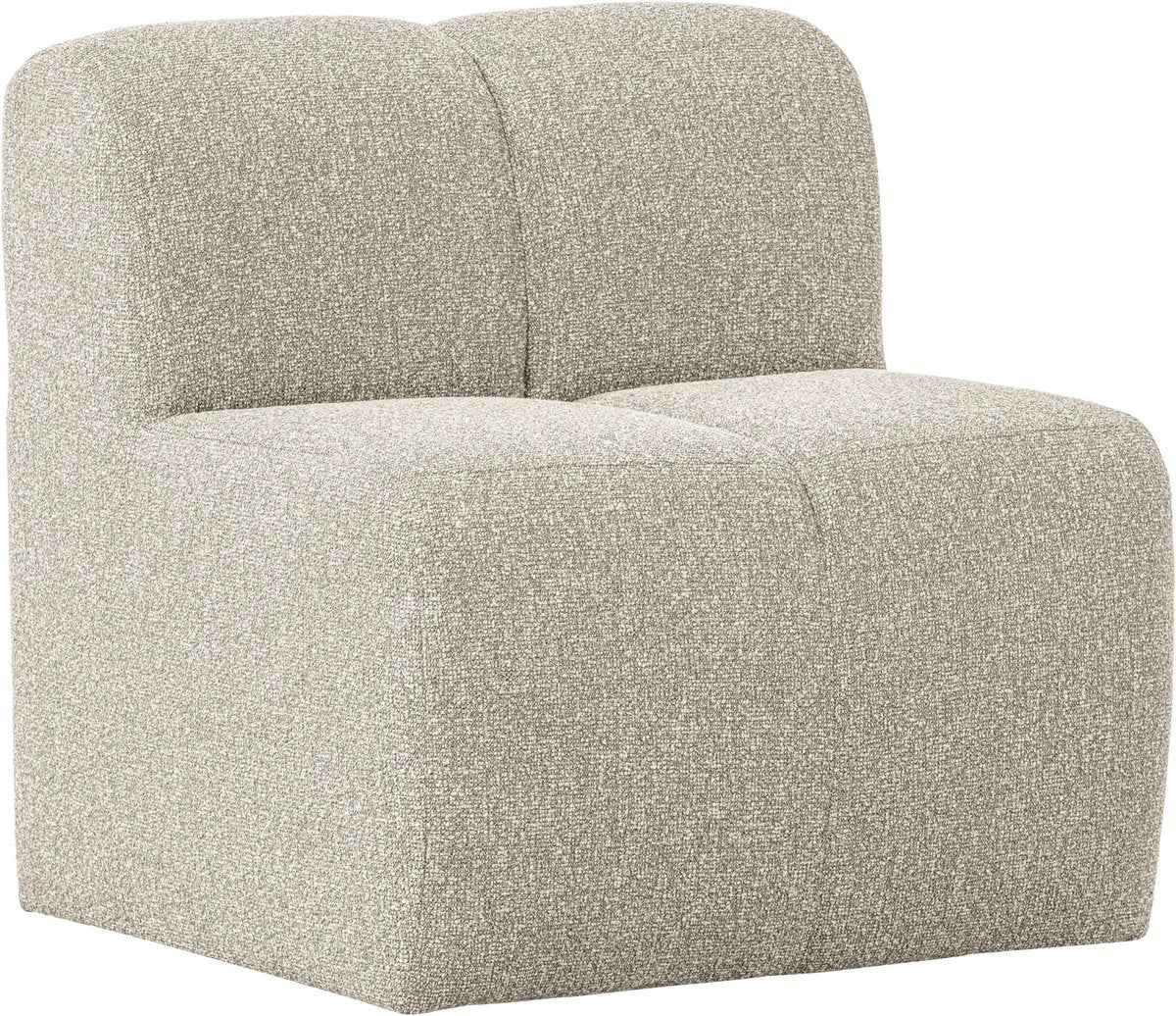 Banc de salle à manger Woood mojo 84cm avec dossier - bouclé - beige chiné