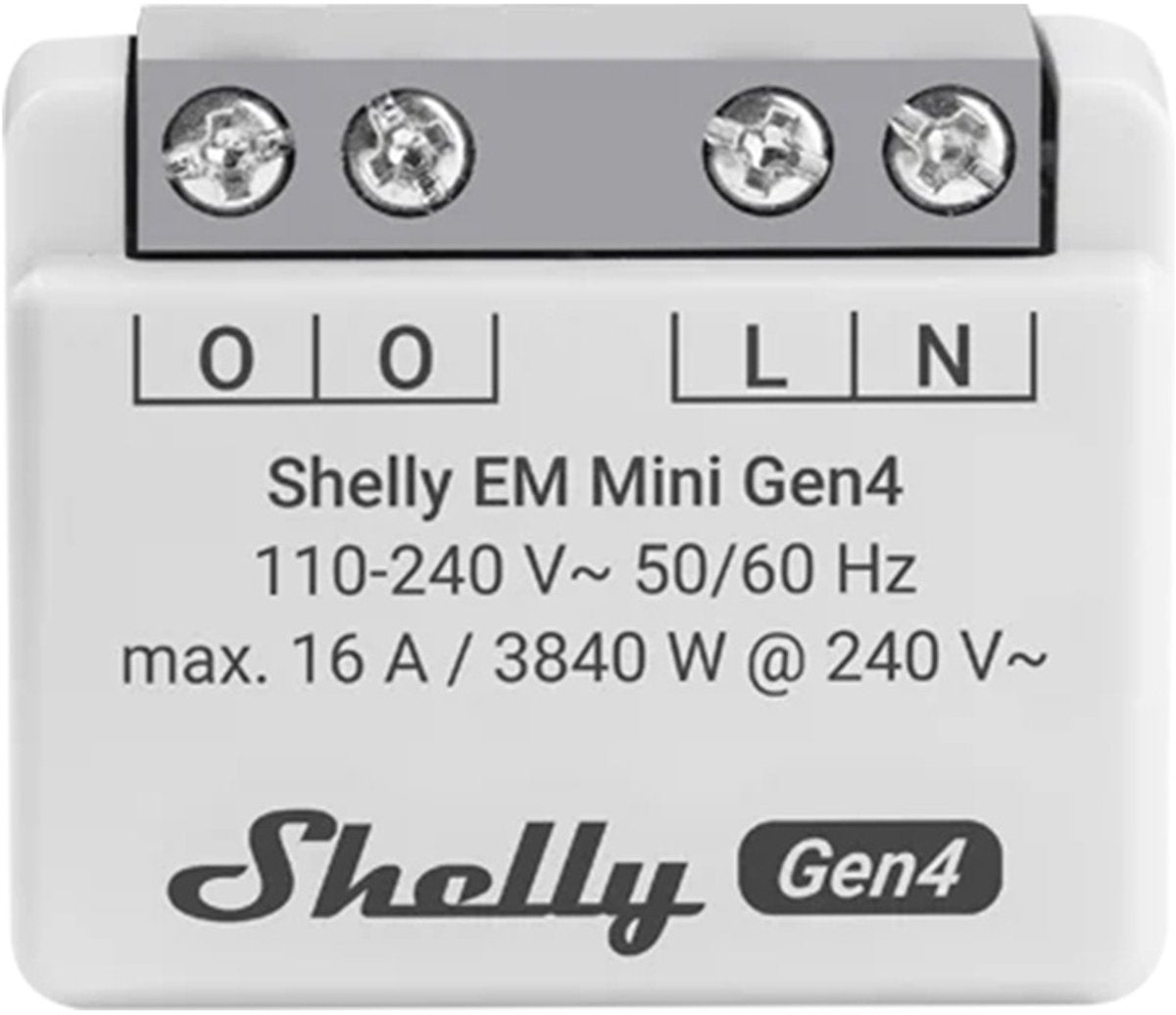 Shelly em mini gen4 - compteur d'énergie compact 16a - wi-fi, bluetooth et zigbee