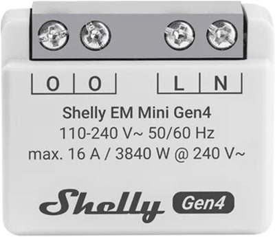 Shelly em mini gen4 - compteur d'énergie compact 16a - wi-fi, bluetooth et zigbee