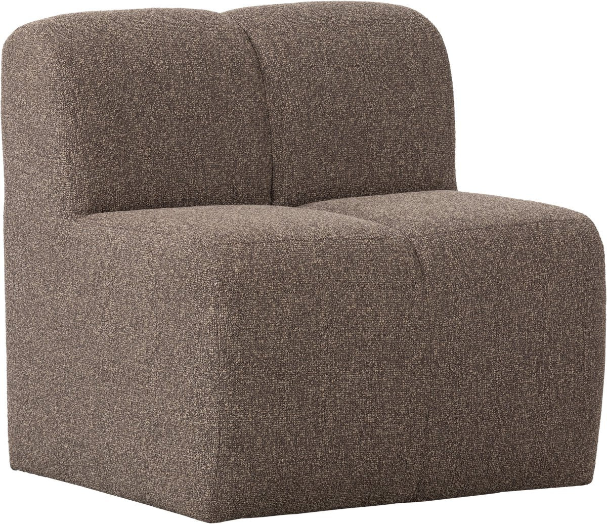 Banc de salle à manger Woood mojo 84cm avec dossier - bouclé - marron mélangé