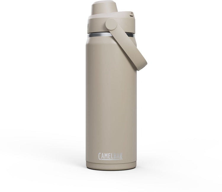 Gourde Camelbak Thrive Chug - 600 ml - acier inoxydable - avec bouchon à vis - bouteille d'eau isolante - beige
