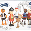 Petits poupées en bois pirate pirates, 6e.