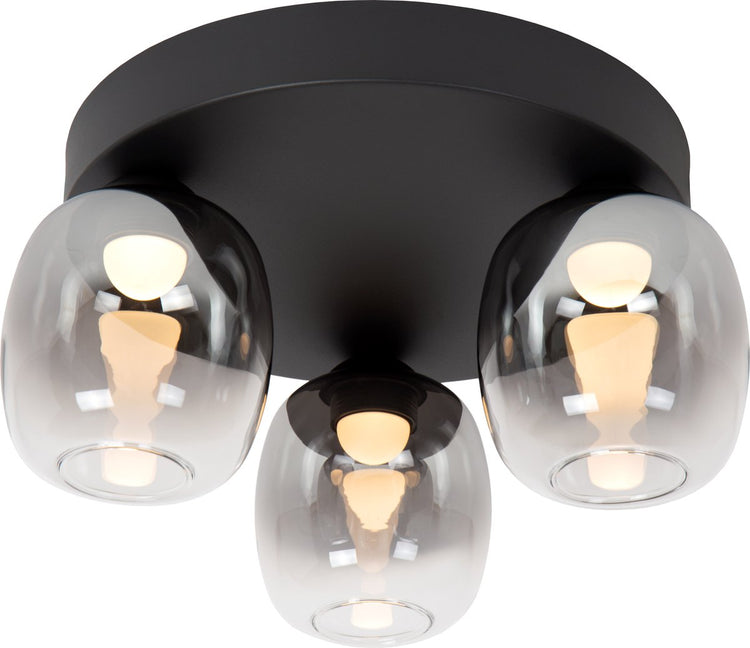 Lucide tamino - plafonnier (plafonnier) - LED dimmable - 3x5,6W 3000k - noir
