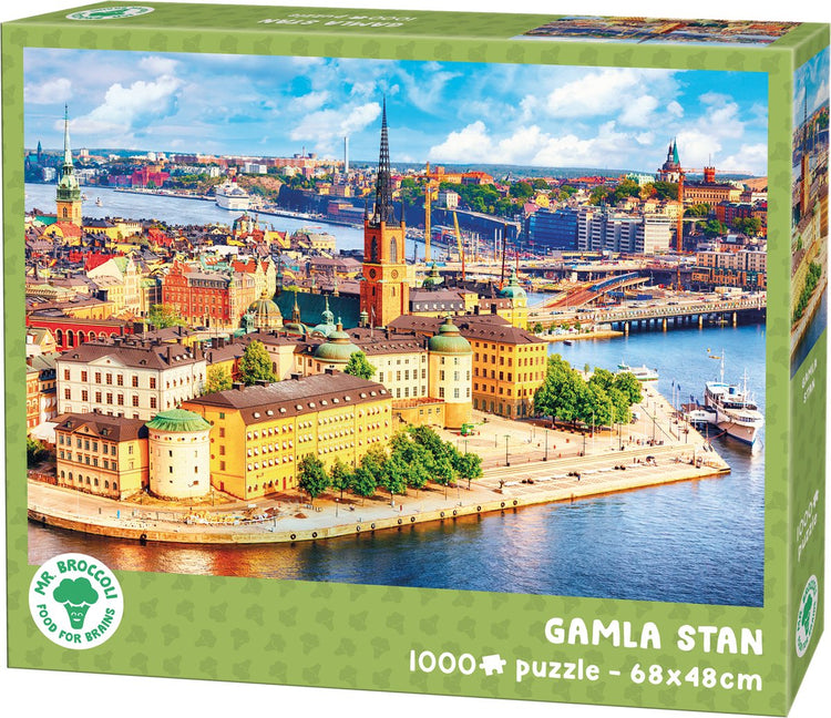 Puzzle M. Broccoli 1000 pièces adultes - gamla stan - puzzle stockholm suède - fsc® - collection villes - 68 x 48 cm