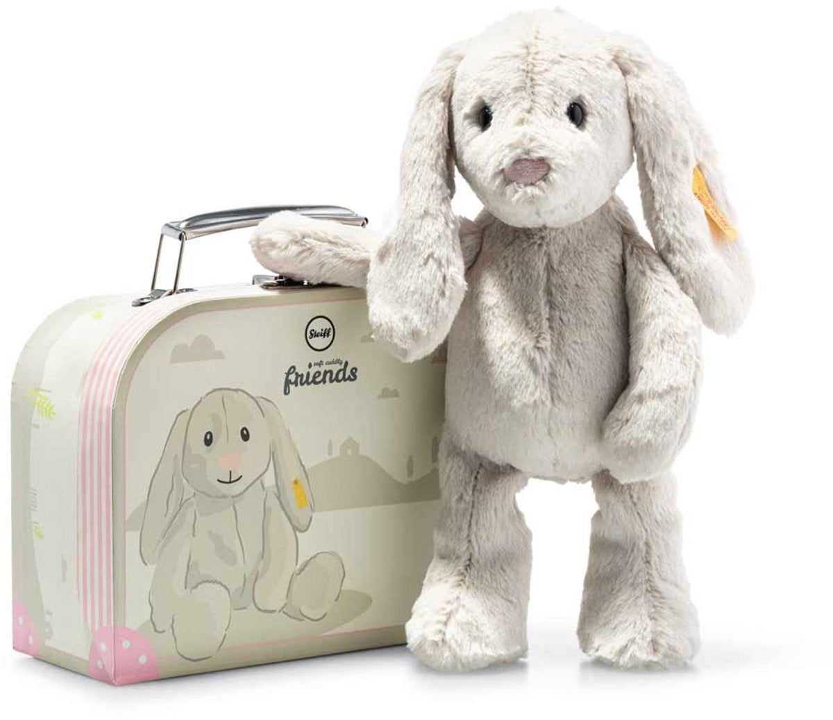 Lapin Steiff hoppie avec valise 26 cm. EAN 080968