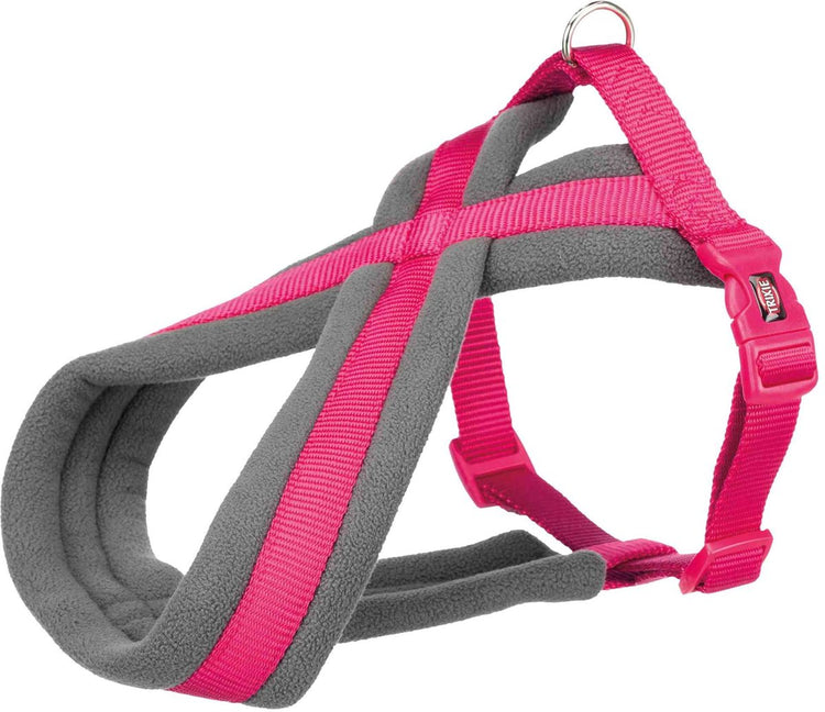 Harnais pour chien Trixie - fuchsia réglable 60-100x2,5cm - confortable avec rembourrage en polaire