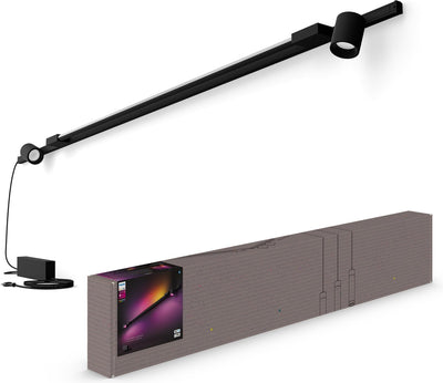 Applique murale d'éclairage sur rail Philips hue perifo - 2 spots - 1 tube lumineux dégradé - noir - kit de base