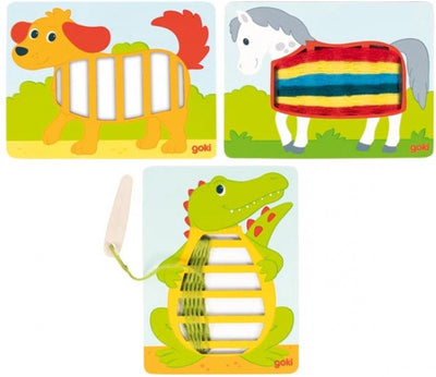 Goki Wooden Weaving Puzzles, 3e.