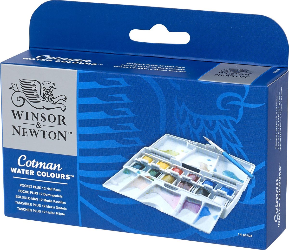 Pochette de peinture aquarelle Winsor Newton Cotman et ensemble de 12 demi-casseroles